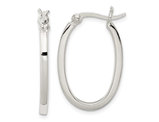 Oval Hoop Earrings in Sterling Silver 3/4 Inch (2.00mm)